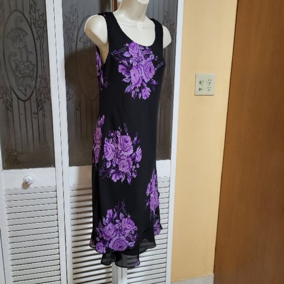 K Petite Collection Ladies Beautiful Floral Midi Dress - Picture 3 of 10